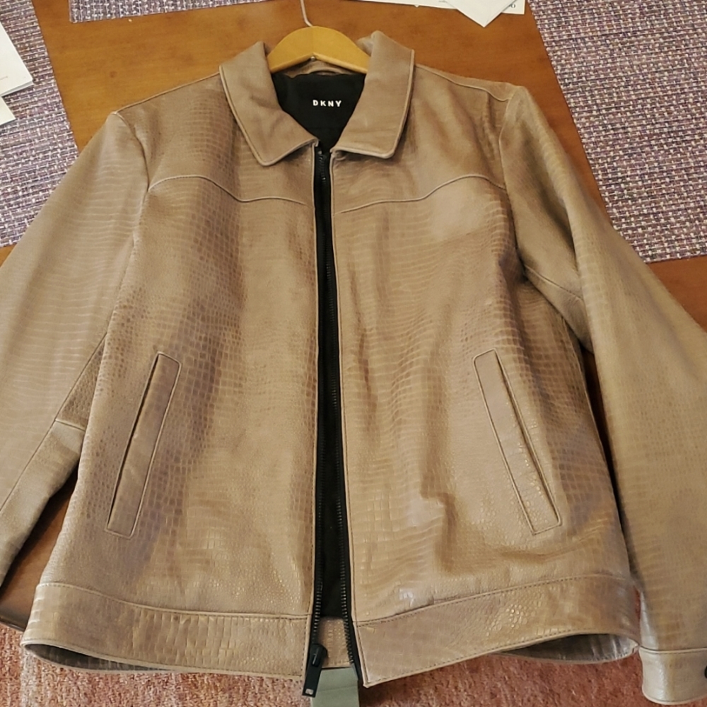 DKNY pebbled leather jacket